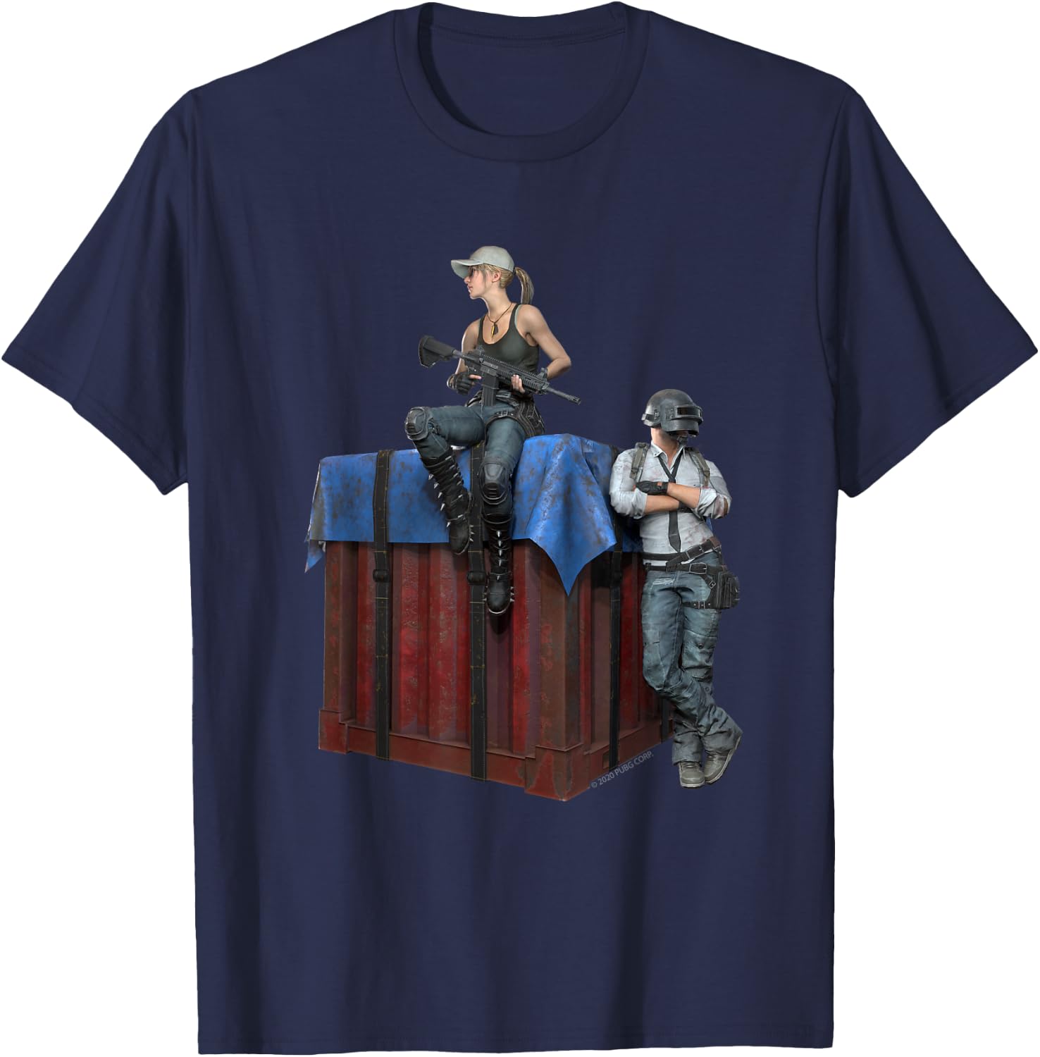 PUBG Survivors Duo Crate T-Shirt - T-Shirt | Navy