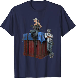 PUBG Survivors Duo Crate T-Shirt - T-Shirt | Navy
