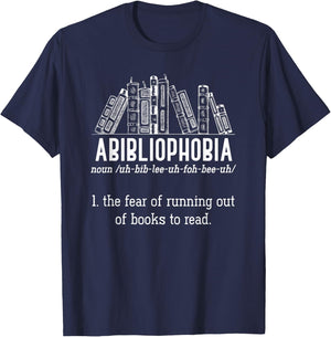 The Fear Of Running Out Of Books To Read Book Reading T-Shirt - T-Shirt | Navy