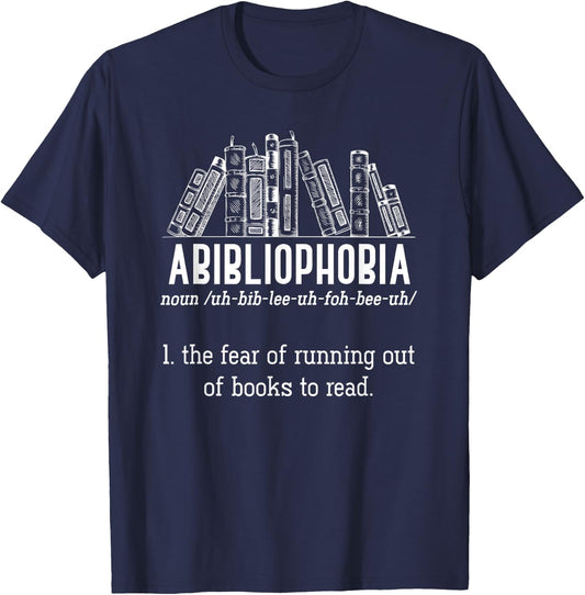 The Fear Of Running Out Of Books To Read Book Reading T-Shirt - T-Shirt | Navy