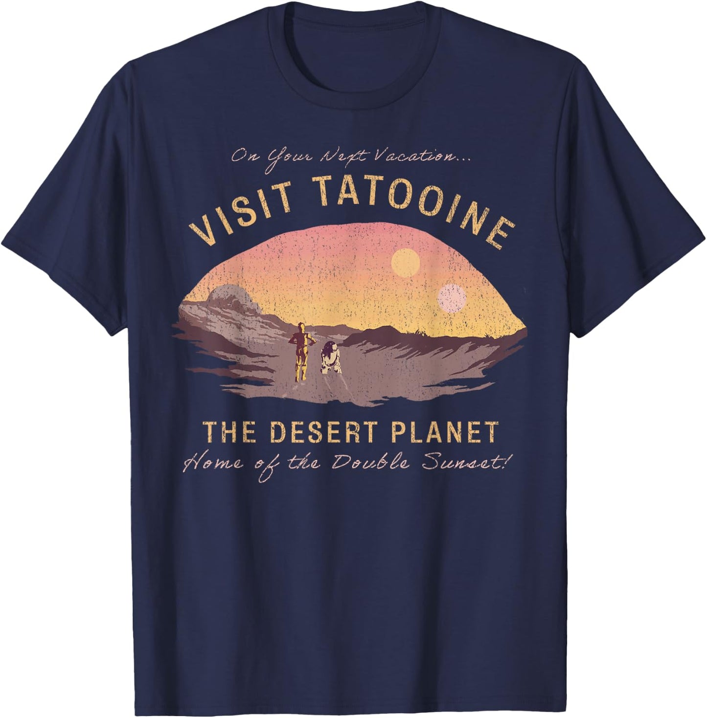 Star Wars Visit Tatooine The Desert Planet T-Shirt - T-Shirt | Navy