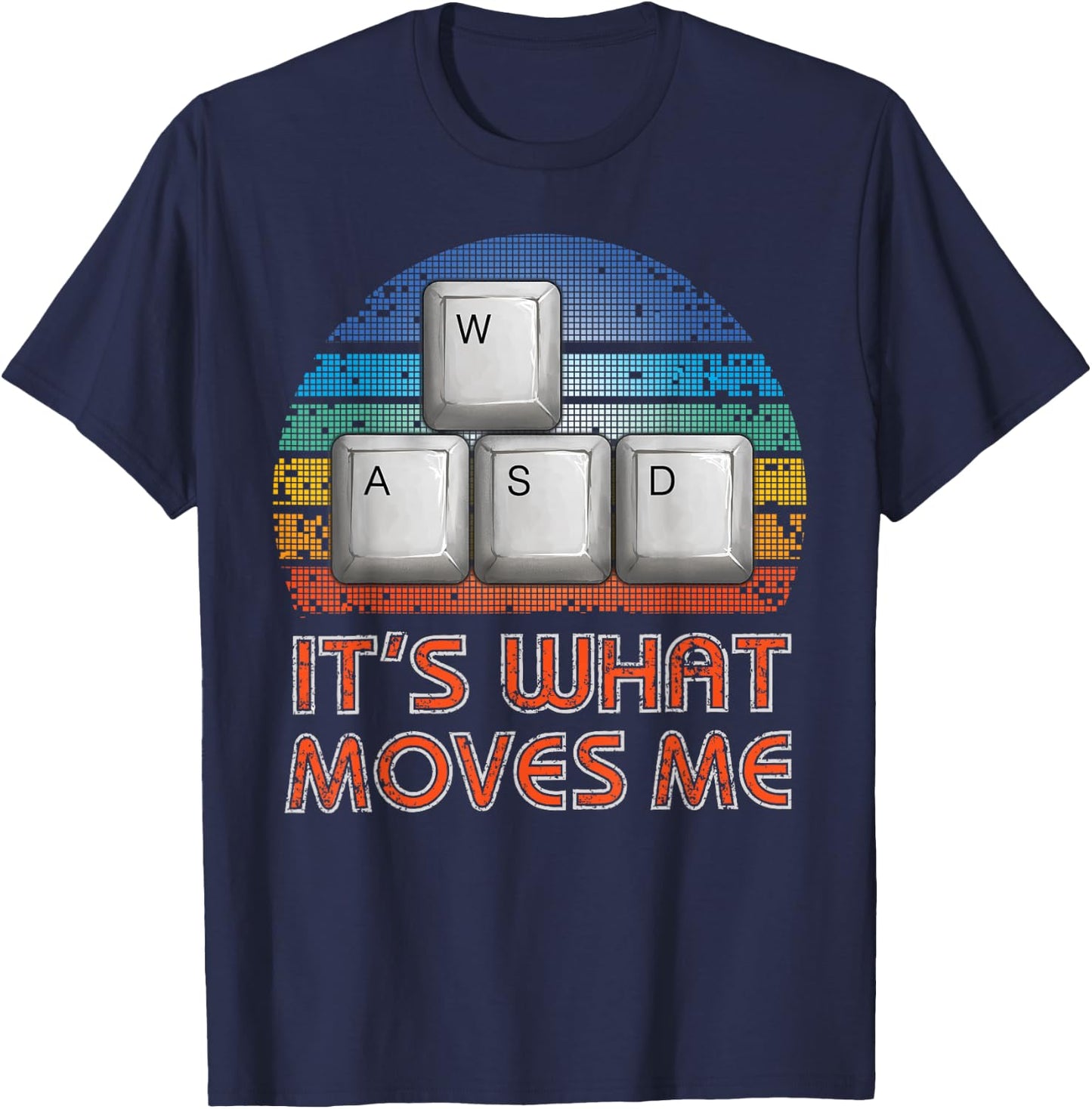 Vintage WASD PC Gamer - Classic Fit, Short Sleeve, Black - Gift & Boys T-Shirt - T-Shirt | Navy