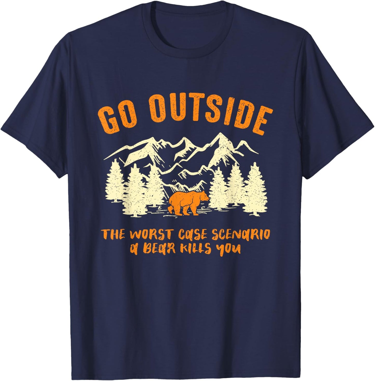 Outdoor Activities Hikers Nature Hiking Lovers Camping T-Shirt - T-Shirt | Navy
