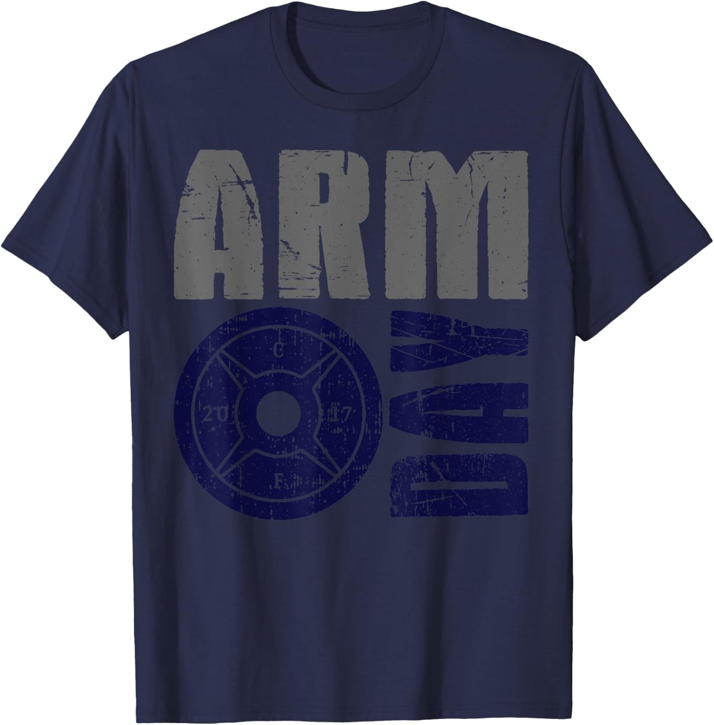 Arm Day Biceps and Triceps Gym Rat T-Shirt - T-Shirt | Navy