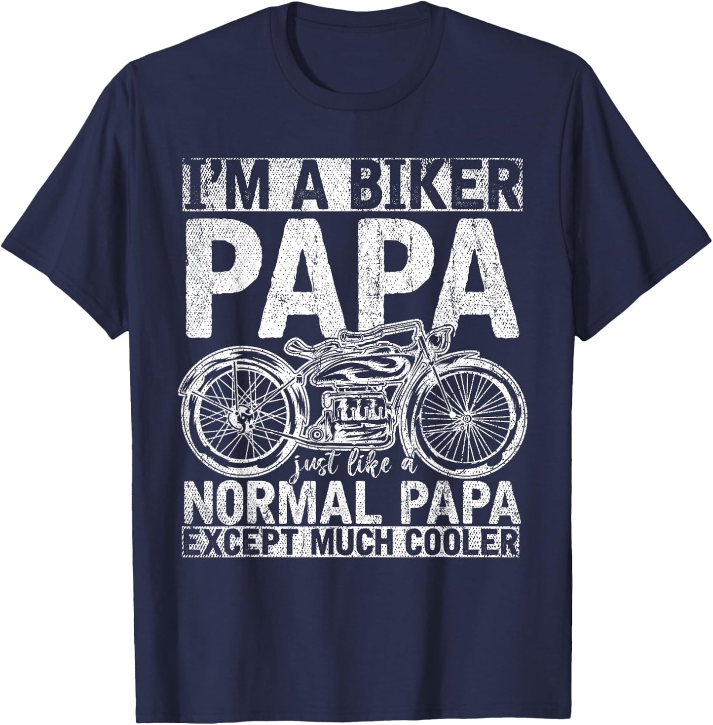Motorcycle Biking Grandpa Retirement Bike Papa Biker T-Shirt - T-Shirt | Navy