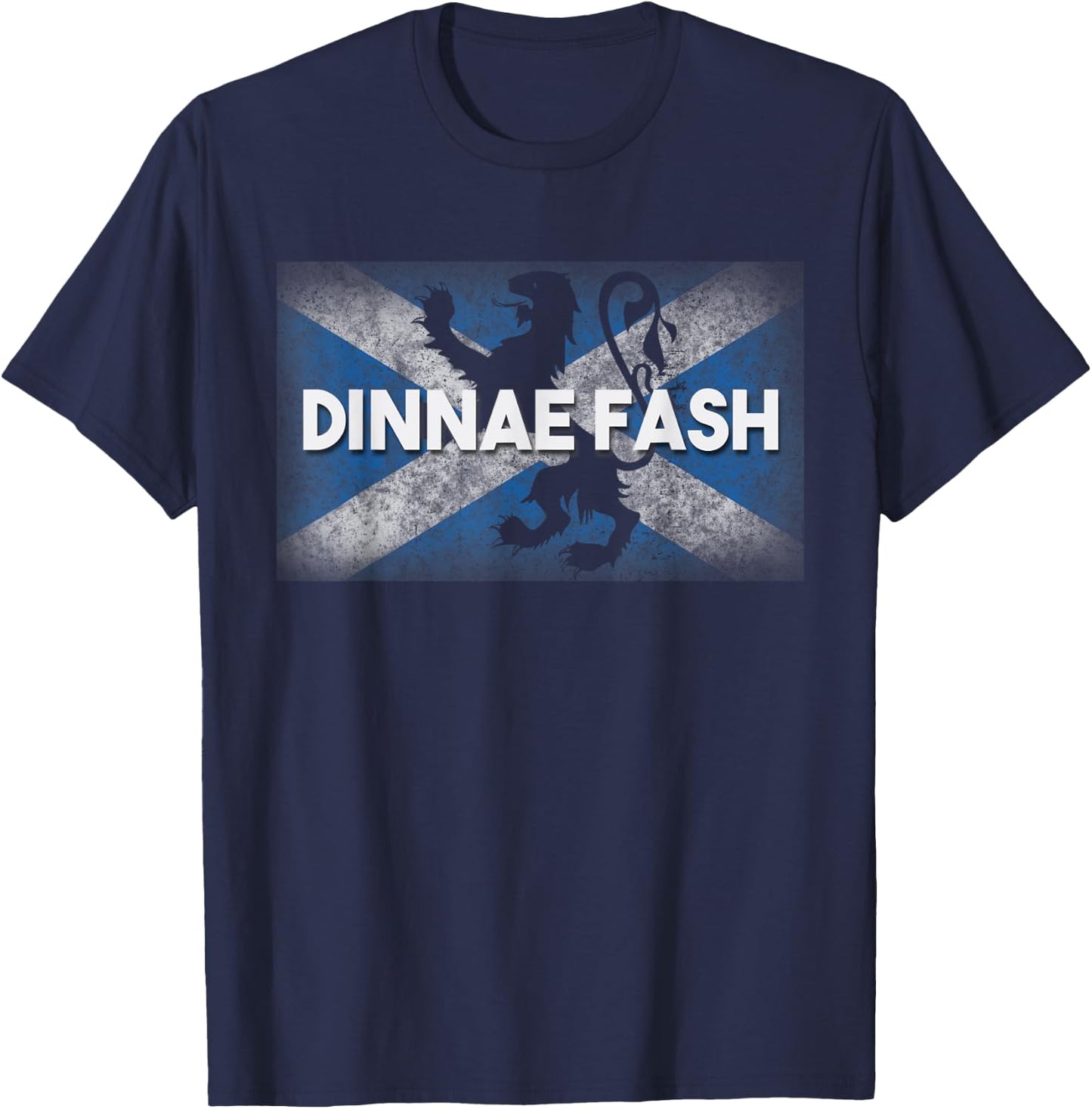 Scottish Flag Scotland Dinnae Fash Phrase Lion Rampant T-Shirt - T-Shirt | Navy