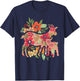 Agriculture Farm Animal Flowers Vintage Goat T-Shirt - T-Shirt | Navy