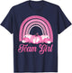 Rainbow Pumpkin Team Girl Gender Reveal Baby Announcement T-Shirt - T-Shirt | Navy