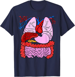 Human Body Anatomy: Illustrated Internal Organs T-Shirt - T-Shirt | Navy