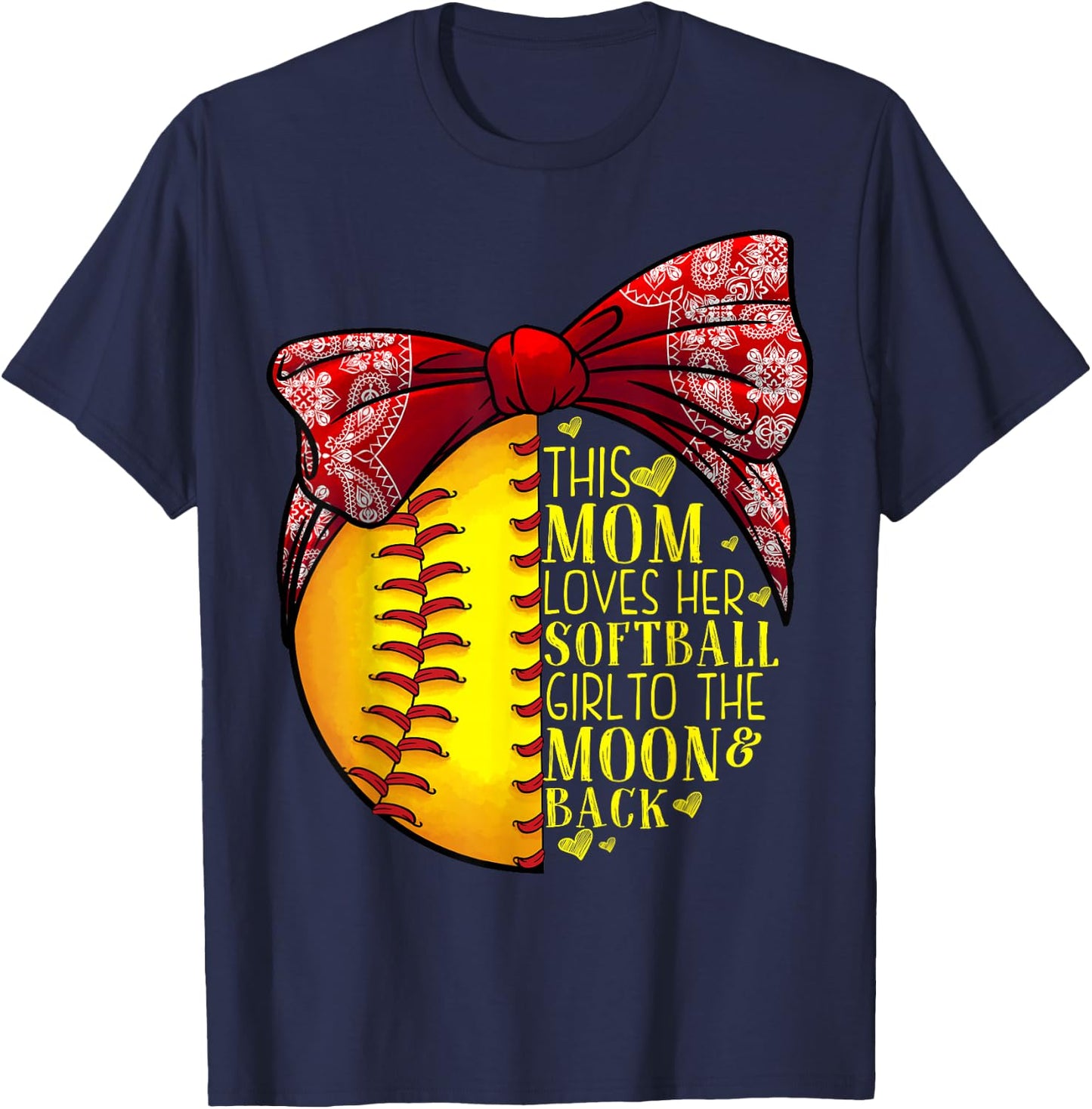 Funny Softball Gift Mom Women Pitcher Catcher Girls Lovers T-Shirt - T-Shirt | Navy