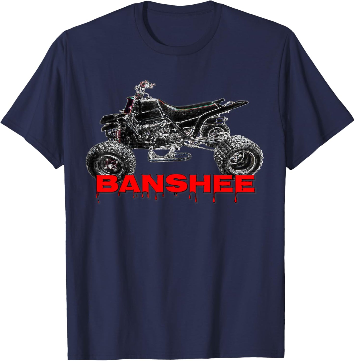 Banshee Quad, ATV, ATC, Vintage, Retro, All Terrain Vehicle T-Shirt - T-Shirt | Navy