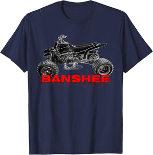 Banshee Quad, ATV, ATC, Vintage, Retro, All Terrain Vehicle T-Shirt - T-Shirt | Navy