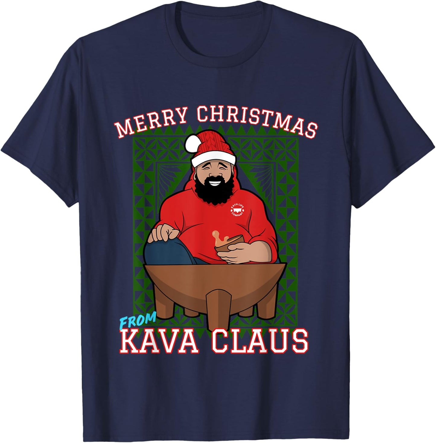 Merry Christmas from Kava Claus T-Shirt - T-Shirt | Navy
