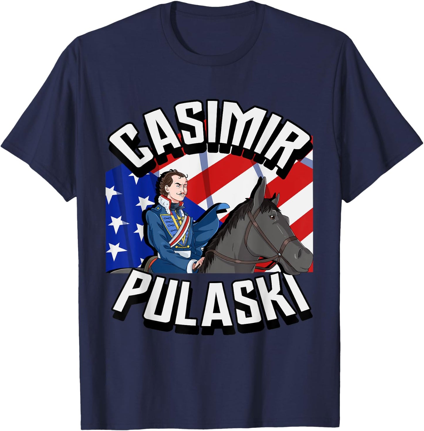 Casimir Pulaski Day Polish Chicago Parade Gift T-Shirt - T-Shirt | Navy