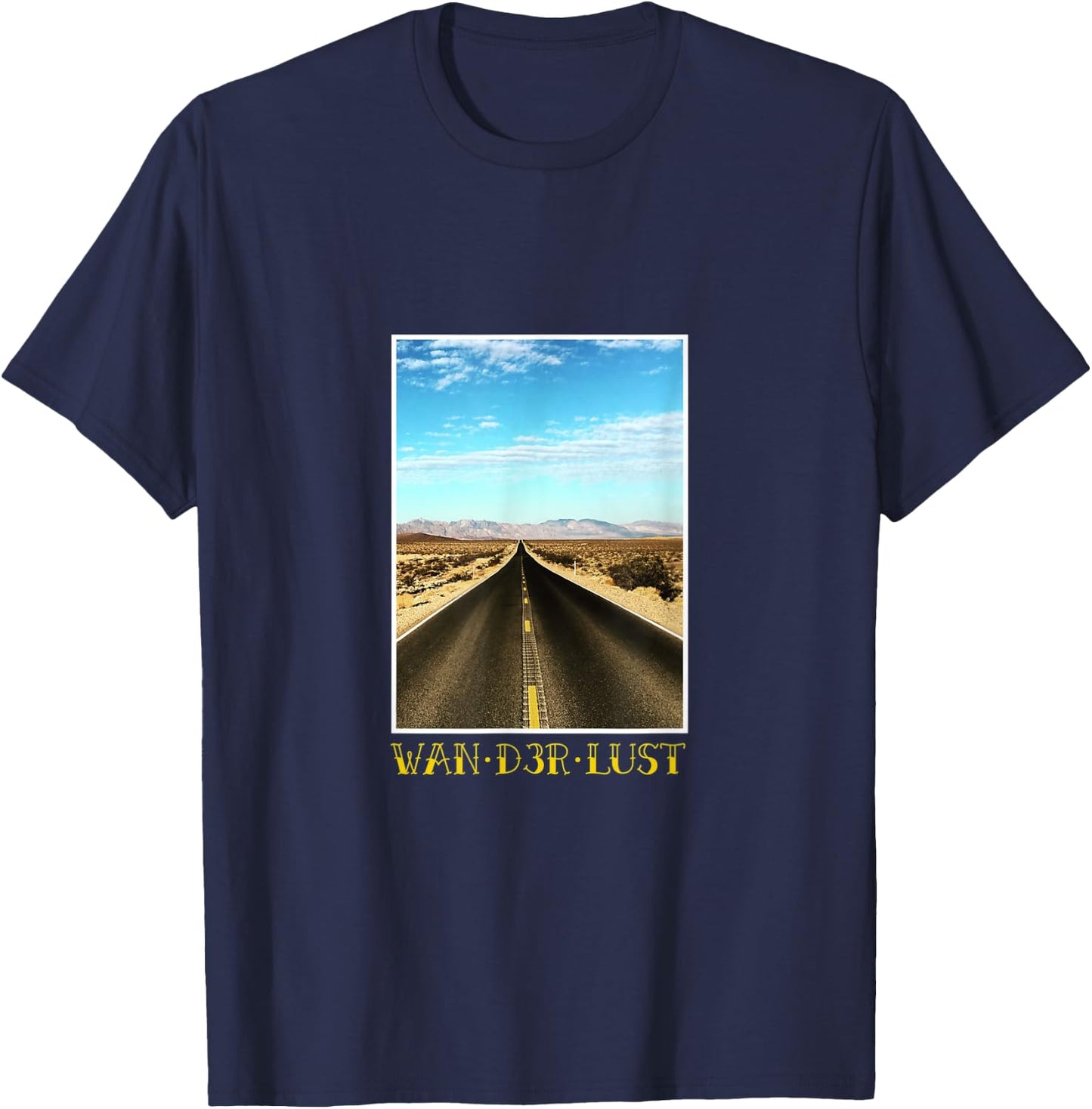 Wanderlust - travel goals custom art wearable T-Shirt - T-Shirt | Navy