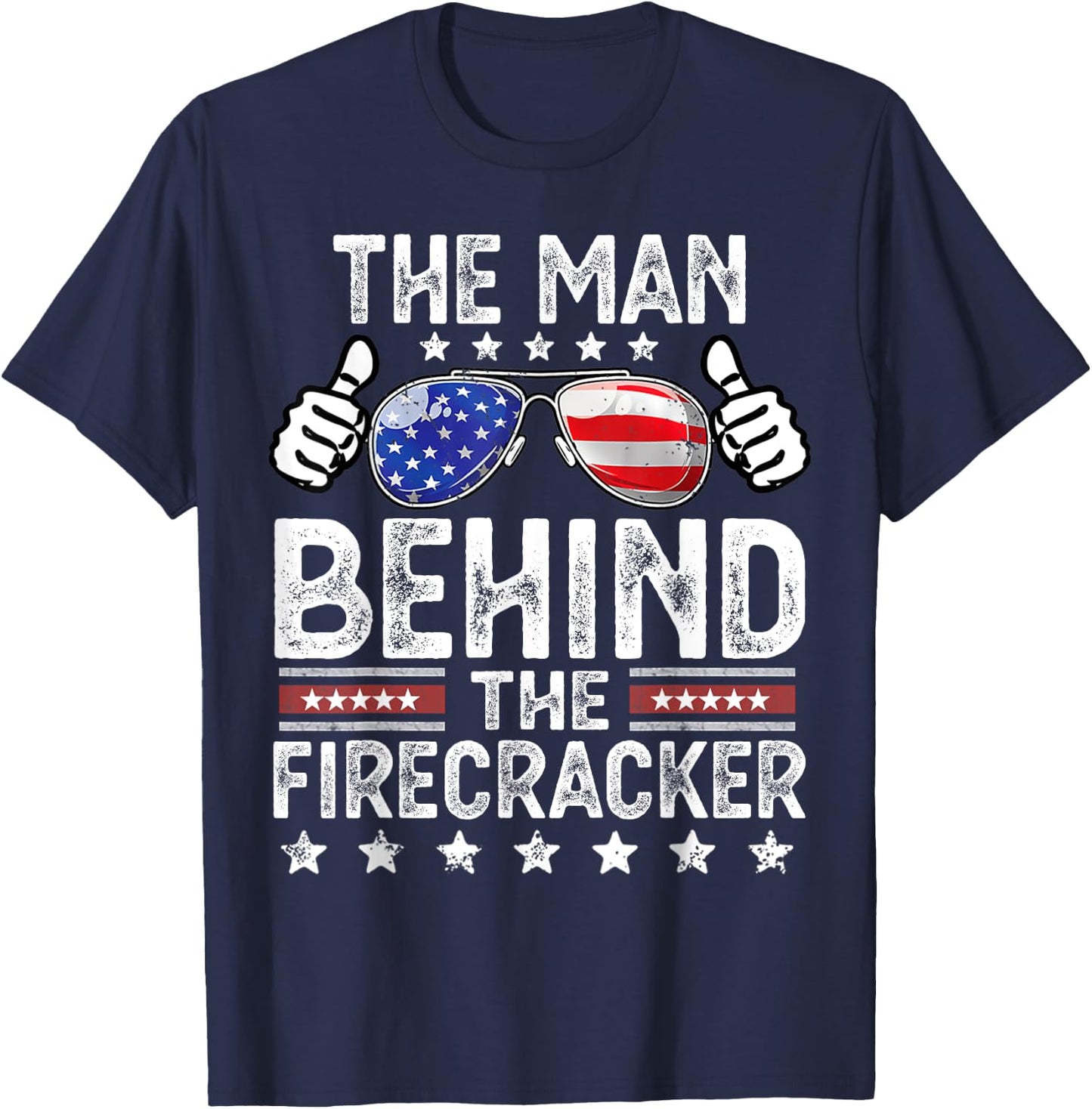 The Man Behind the Firecracker 4th of July Men's Pregnancy T-Shirt - T-Shirt | Navy
