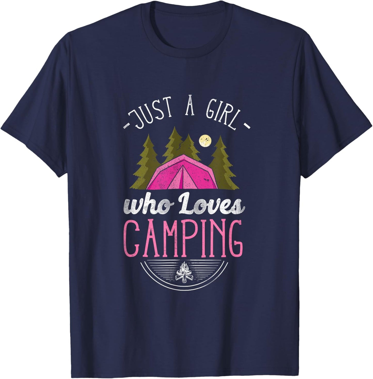 Just A Girl Who Loves Camping T-Shirt - T-Shirt | Navy