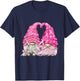Wear Pink Gnomes For October Breast Cancer Awareness Months T-Shirt - T-Shirt | Navy