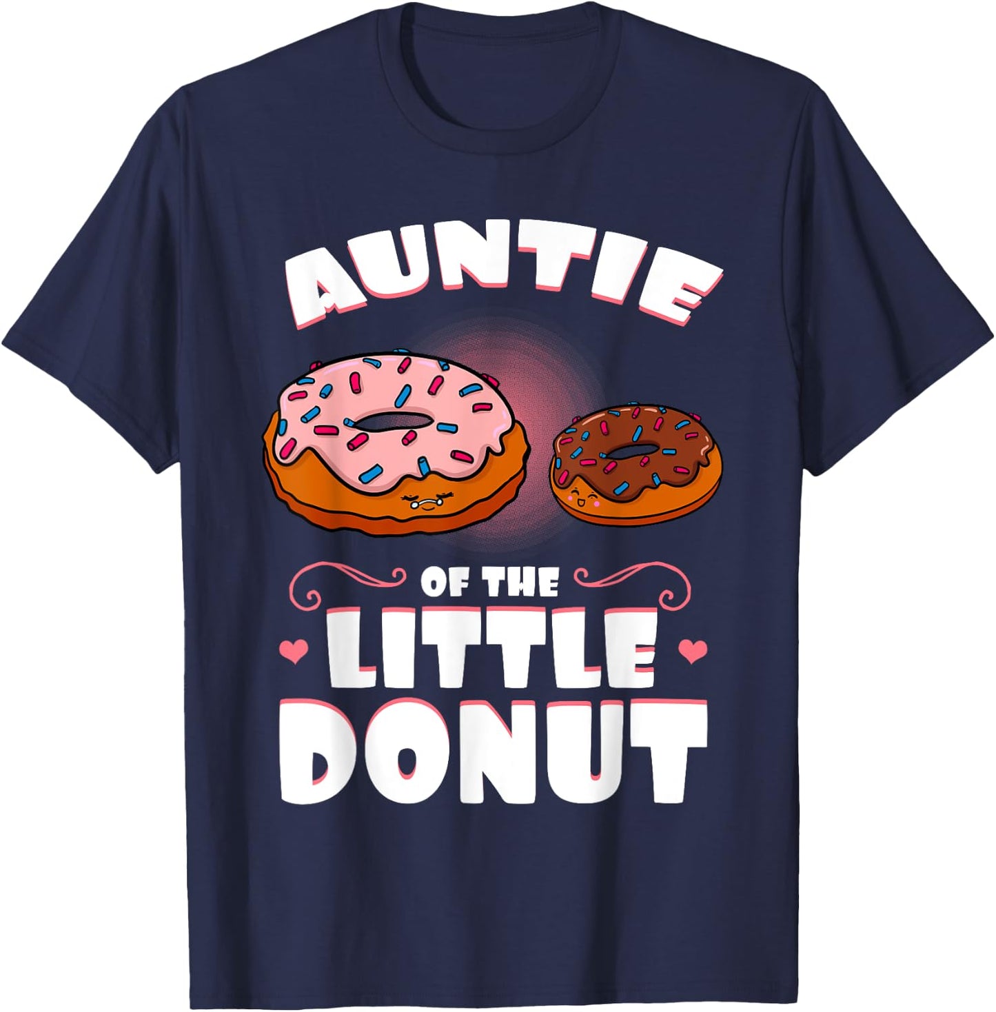 Auntie Of The Little Donut Gender Reveal Baby Shower T-Shirt - T-Shirt | Navy