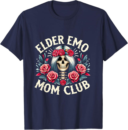Funny Mother's Day Gifts Elder Emo Mom Club Skeleton Mom T-Shirt - T-Shirt | Navy