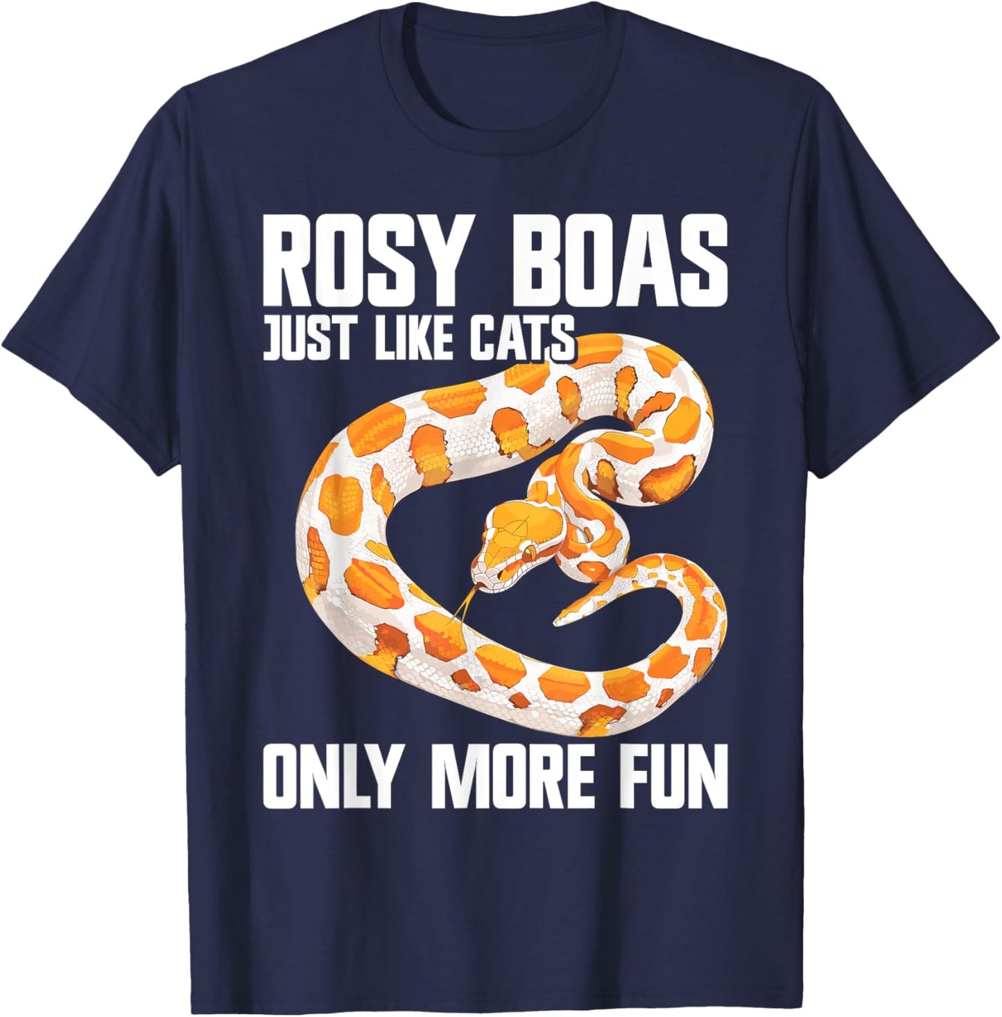Rosy Boa Snake Accessories Plush Snake Heart Rosy Boa T-Shirt - T-Shirt | Navy