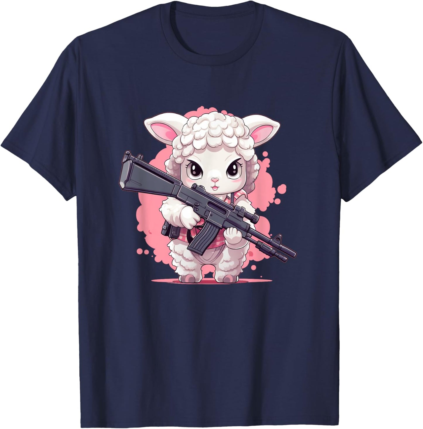 Funny Firearm Sheep Costume for Handgun Lovers and Animals T-Shirt - T-Shirt | Navy