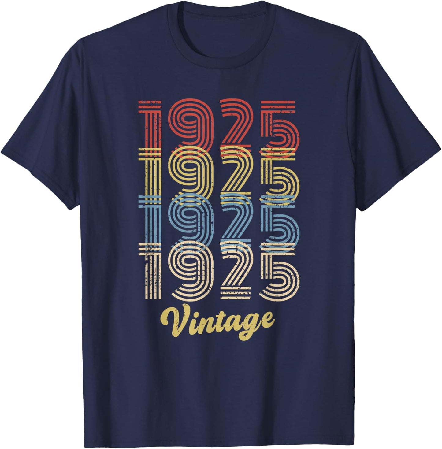 1925 Birthday Gift Retro Birthday Vintage 1925 Original Part T-Shirt - T-Shirt | Navy