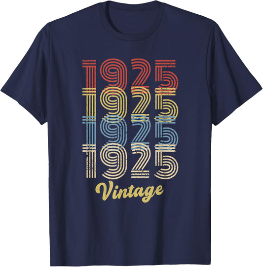 1925 Birthday Gift Retro Birthday Vintage 1925 Original Part T-Shirt - T-Shirt | Navy