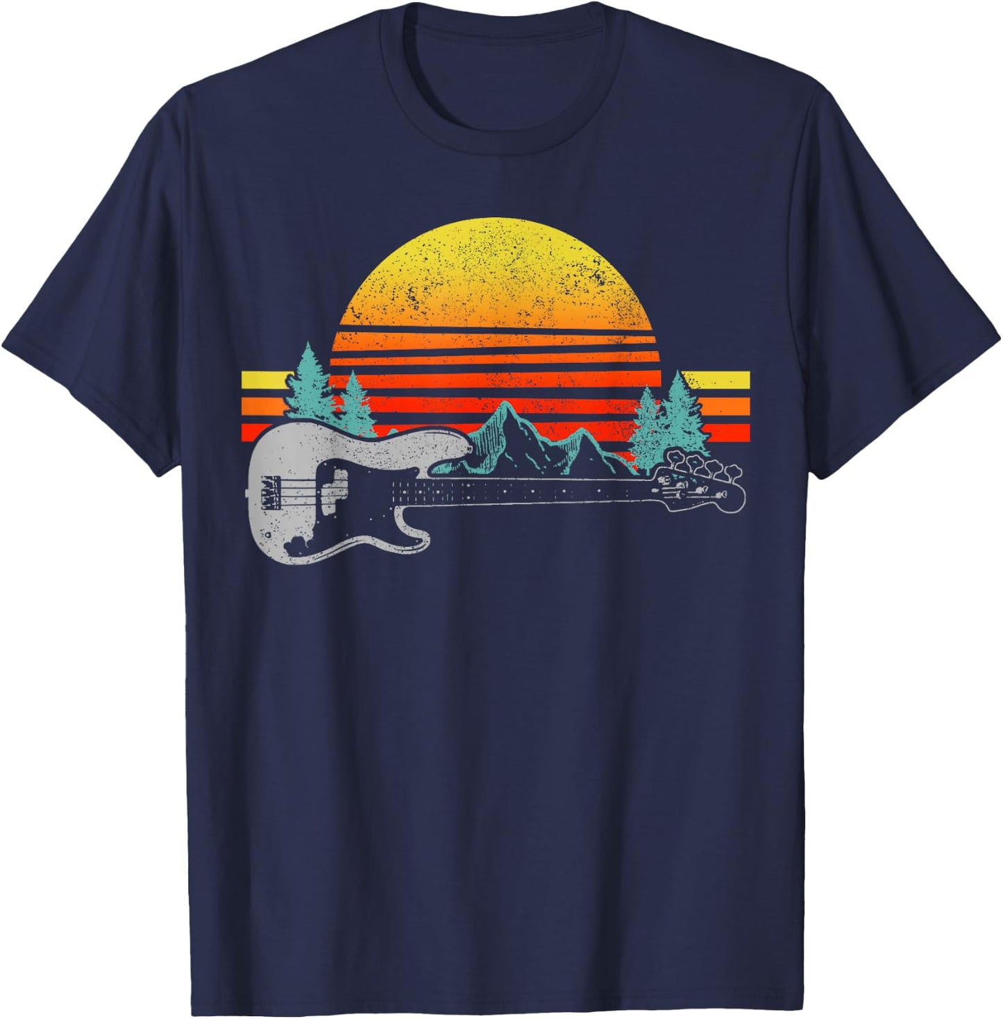 Bass Bassist Bass Guitar Musician Funny Gift T-Shirt - T-Shirt | Navy