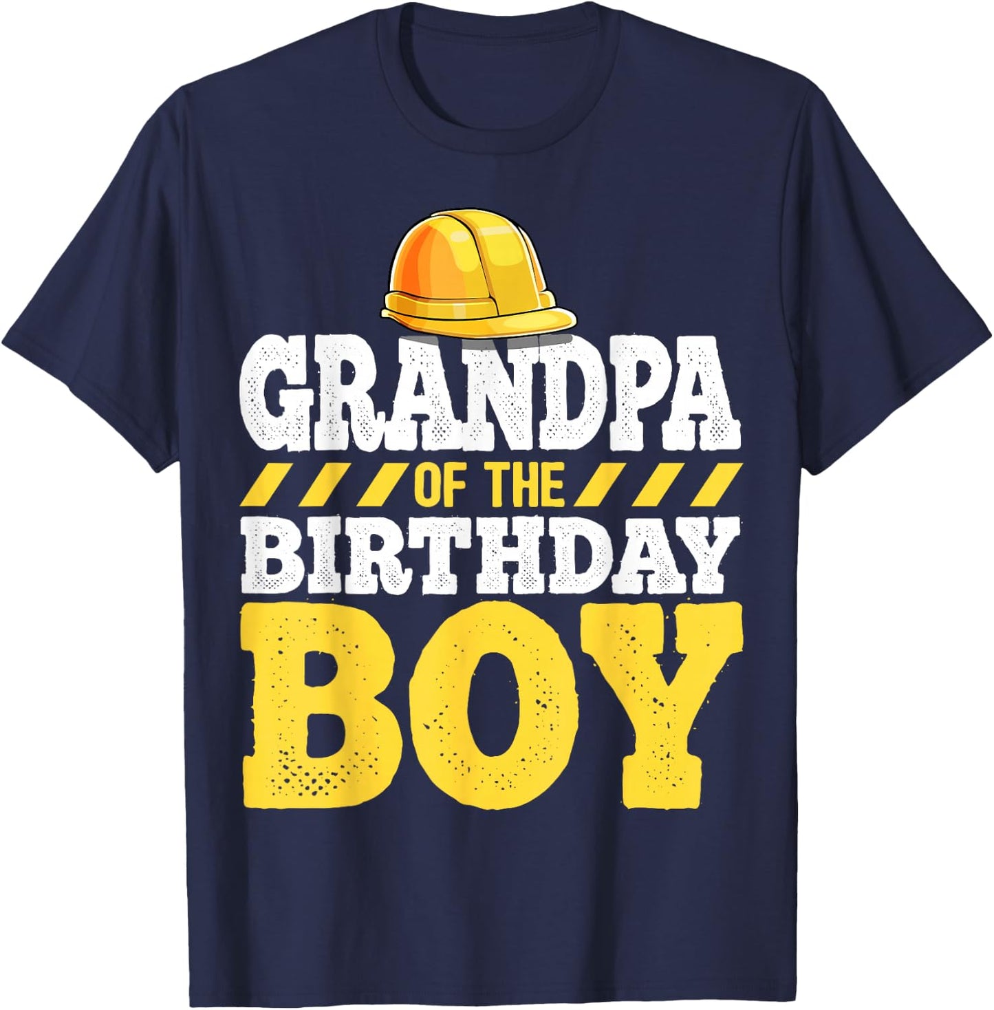 Grandpa of the Birthday Boy Construction Birthday Party T-Shirt - T-Shirt | Navy