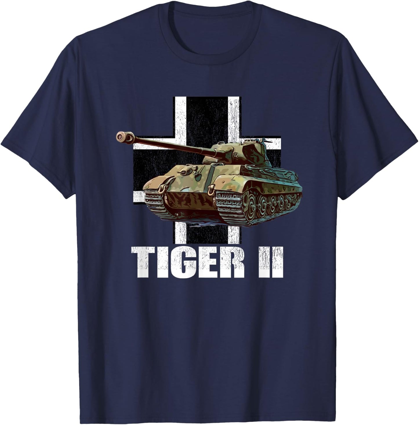 Tiger II German Heavy Tank WW2 Panzer Armored T-Shirt - T-Shirt | Navy
