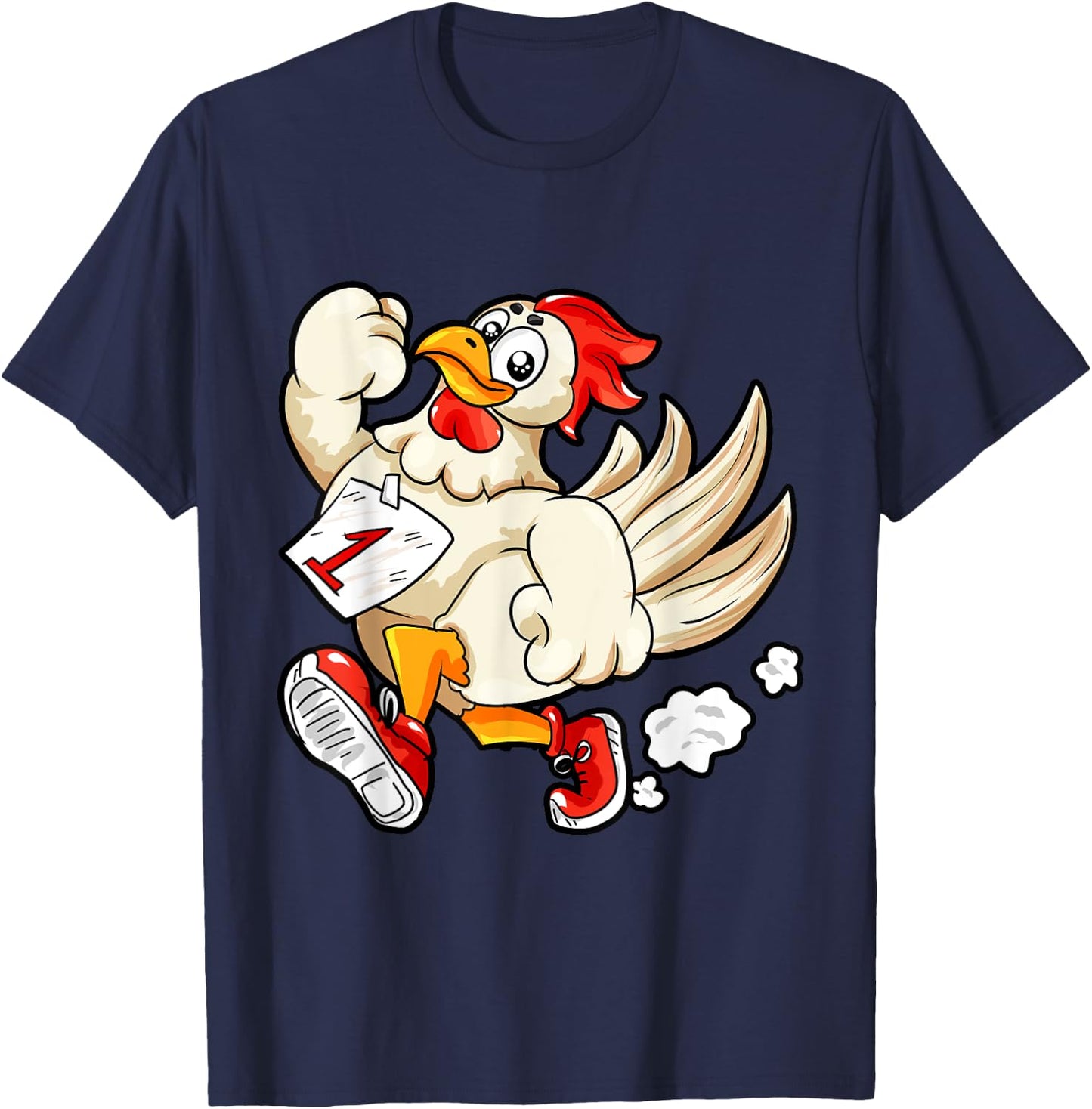 Marathon runner | running chicken motivation sport humor T-Shirt - T-Shirt | Navy