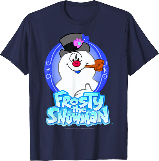 Frosty The Snowman Portrait Logo T-Shirt - T-Shirt | Navy