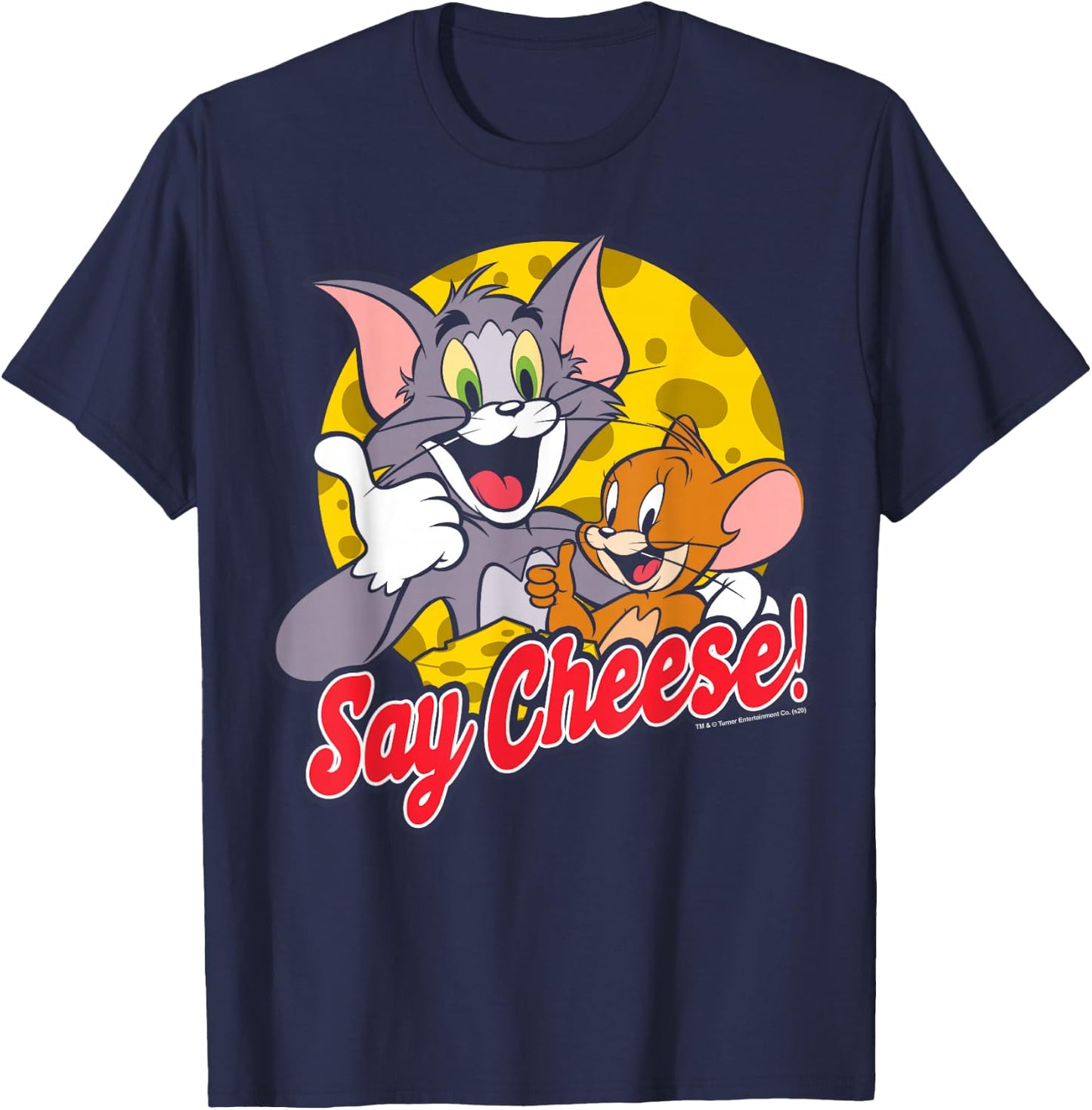 Tom and Jerry Say Cheese Portrait T-Shirt - T-Shirt | Navy