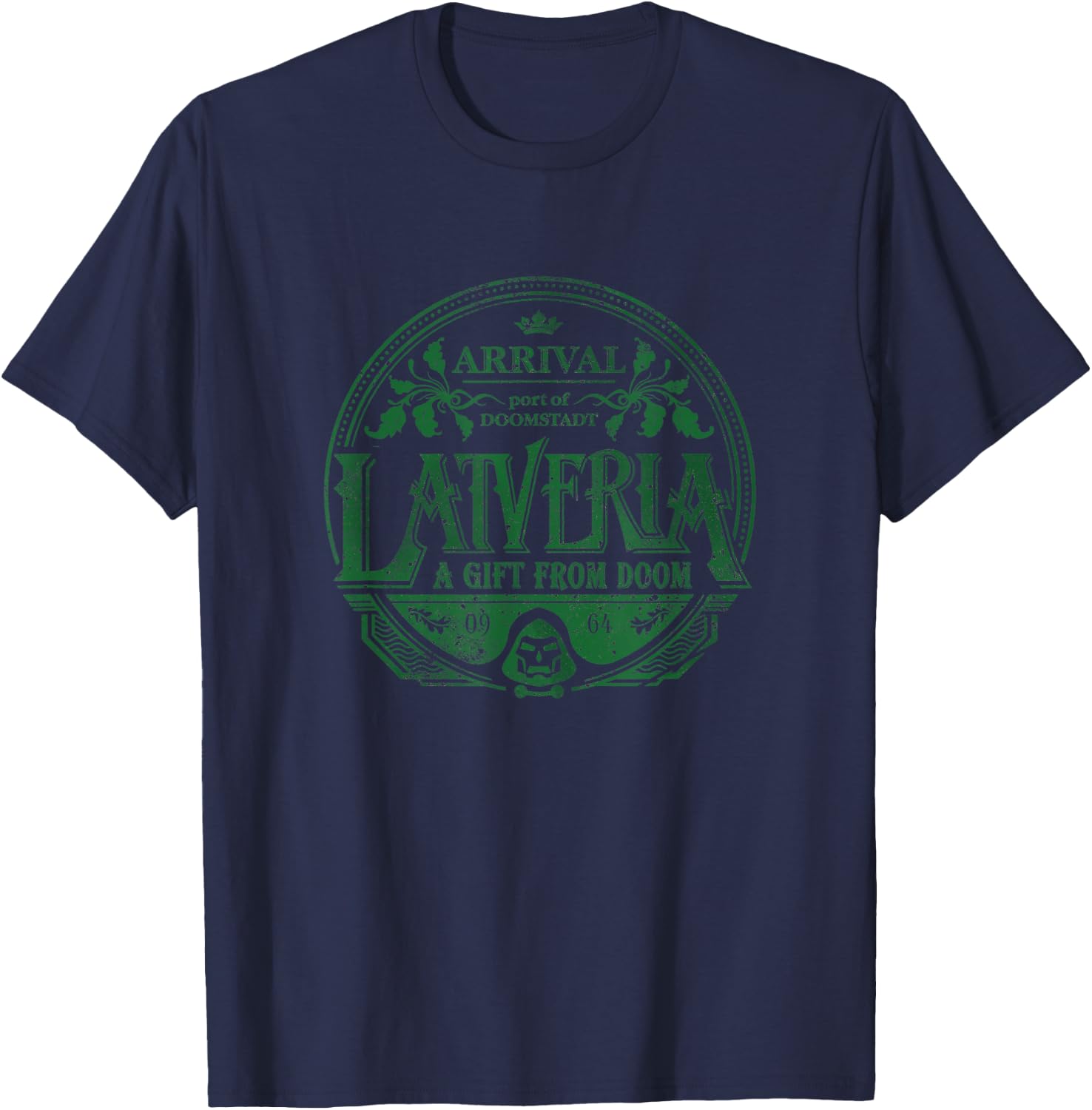 Marvel Avengers Classic Latveria Port of Doomstadt Vintage T-Shirt - T-Shirt | Navy