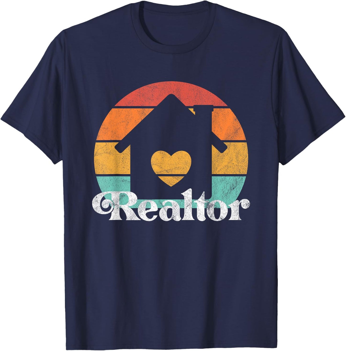 Real Estate or Realtor Retro Vintage T-Shirt - T-Shirt | Navy