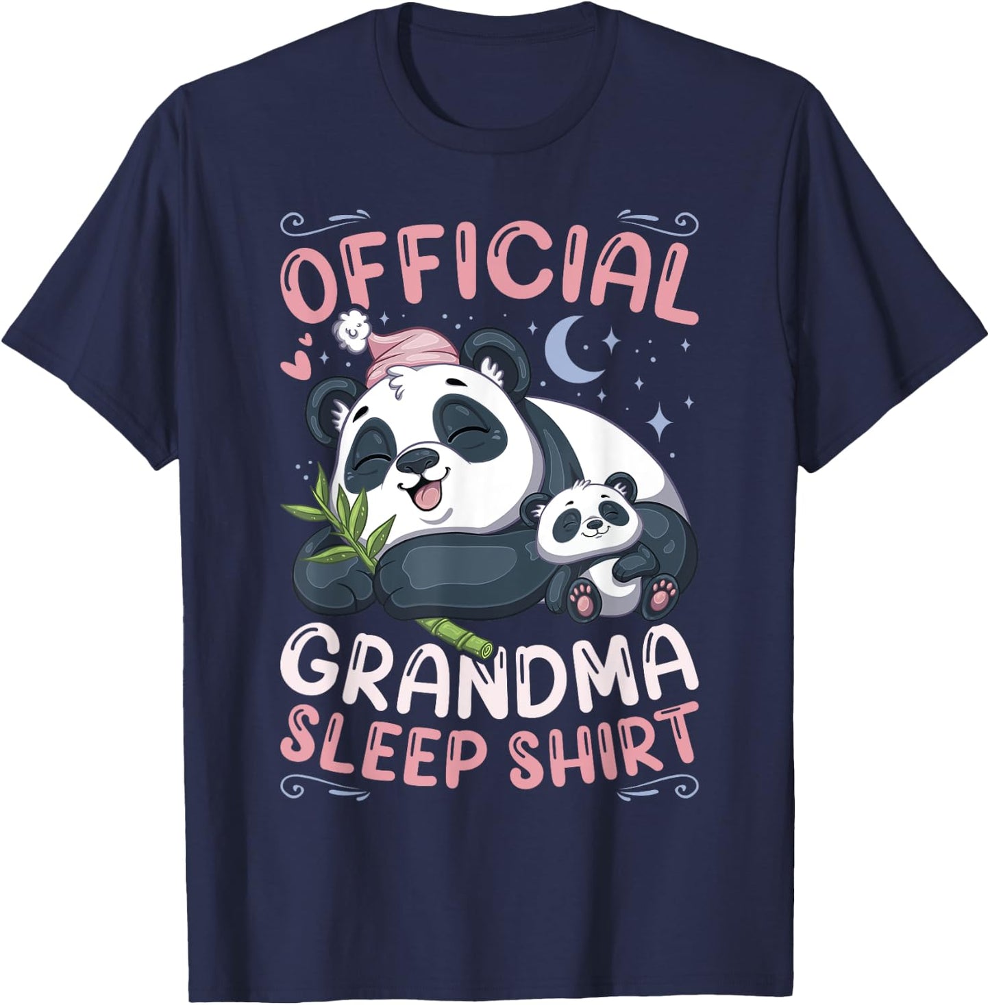 Grandmother Panda & Cub Official Grandma Sleep Shirt T-Shirt - T-Shirt | Navy