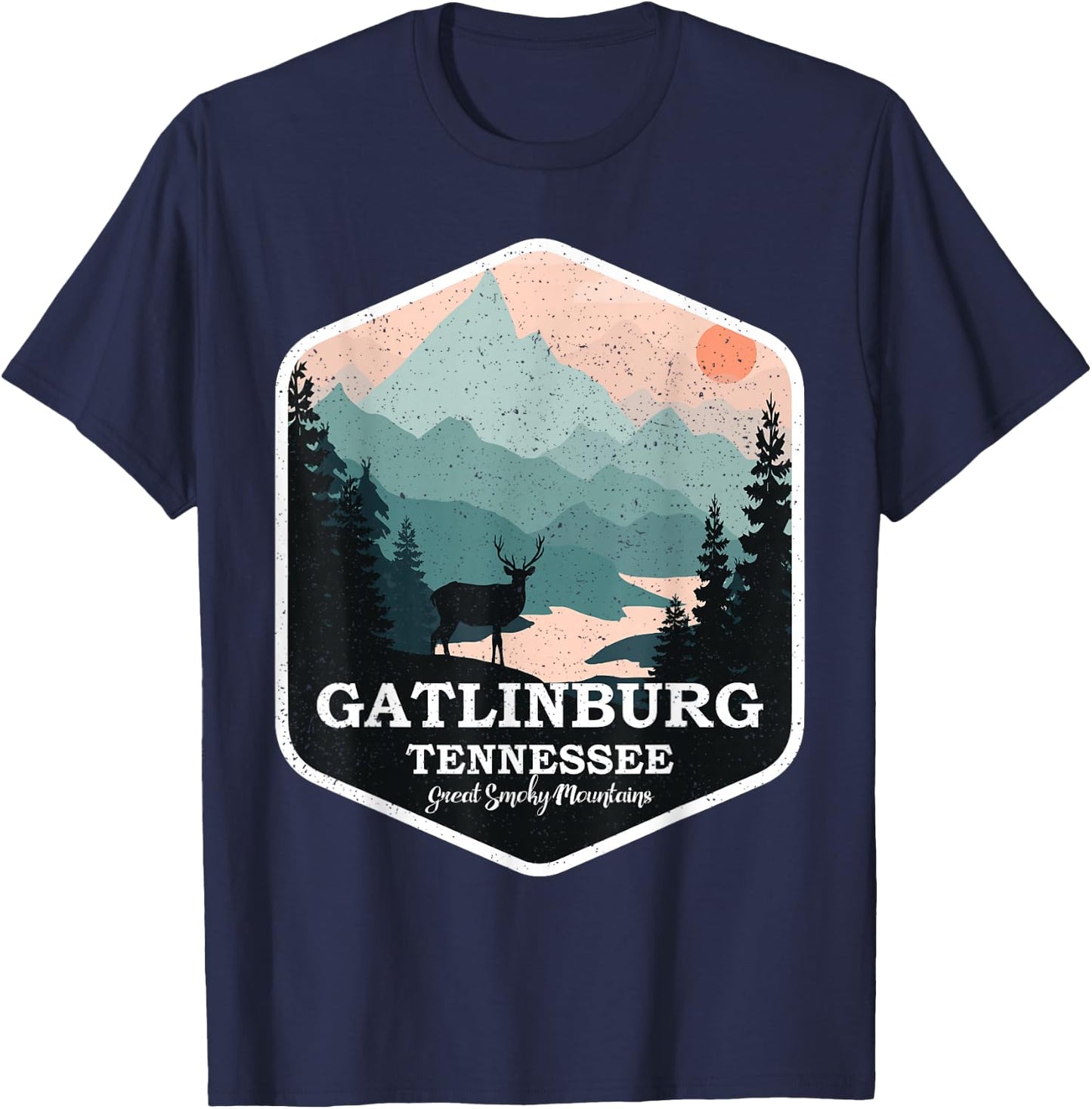 Gatlinburg Tennessee Great Smoky Mountains Hiking Souvenir T-Shirt - T-Shirt | Navy
