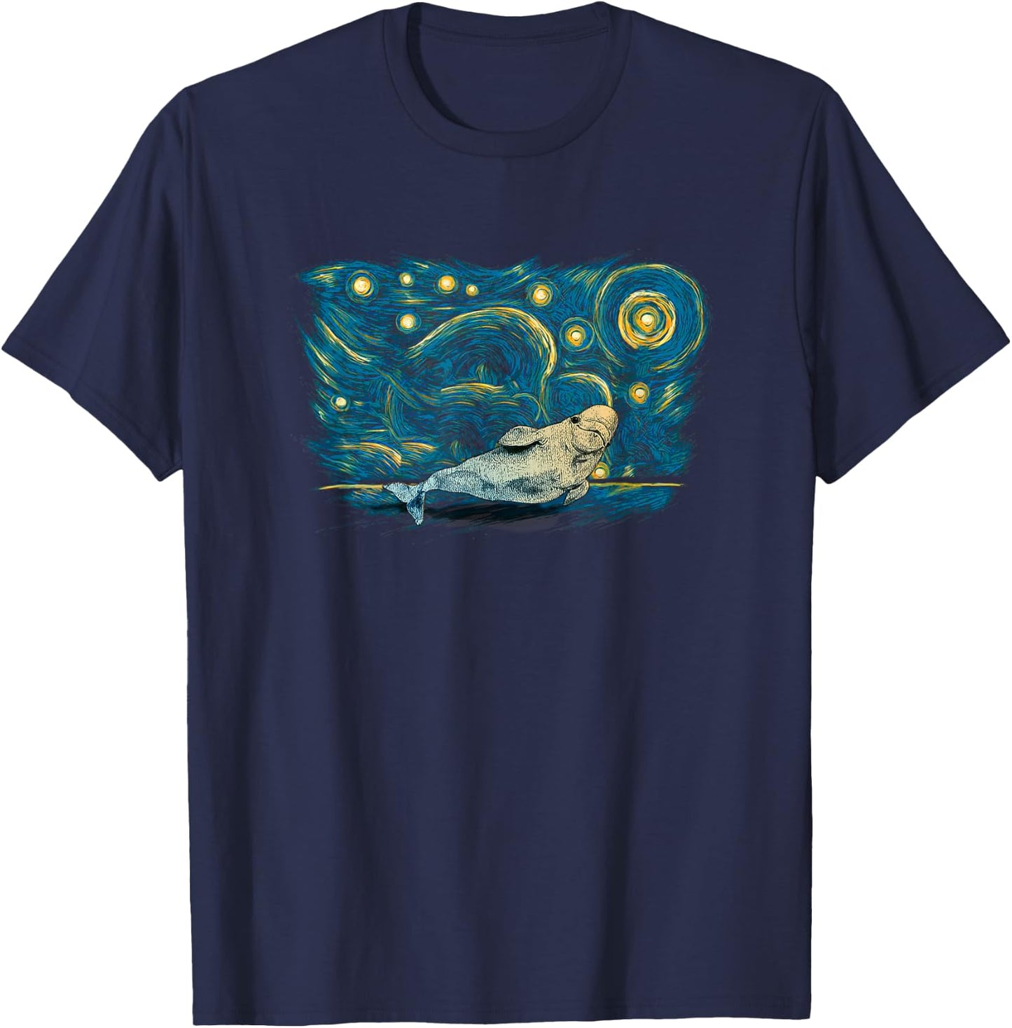 Retro Vintage Style Beluga Whale T-Shirt - T-Shirt | Navy
