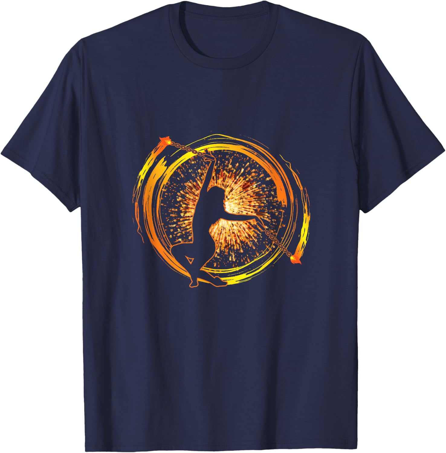 Fire Poi Performer Fire Dance Festival Pyro Lovers Dancers T-Shirt - T-Shirt | Navy