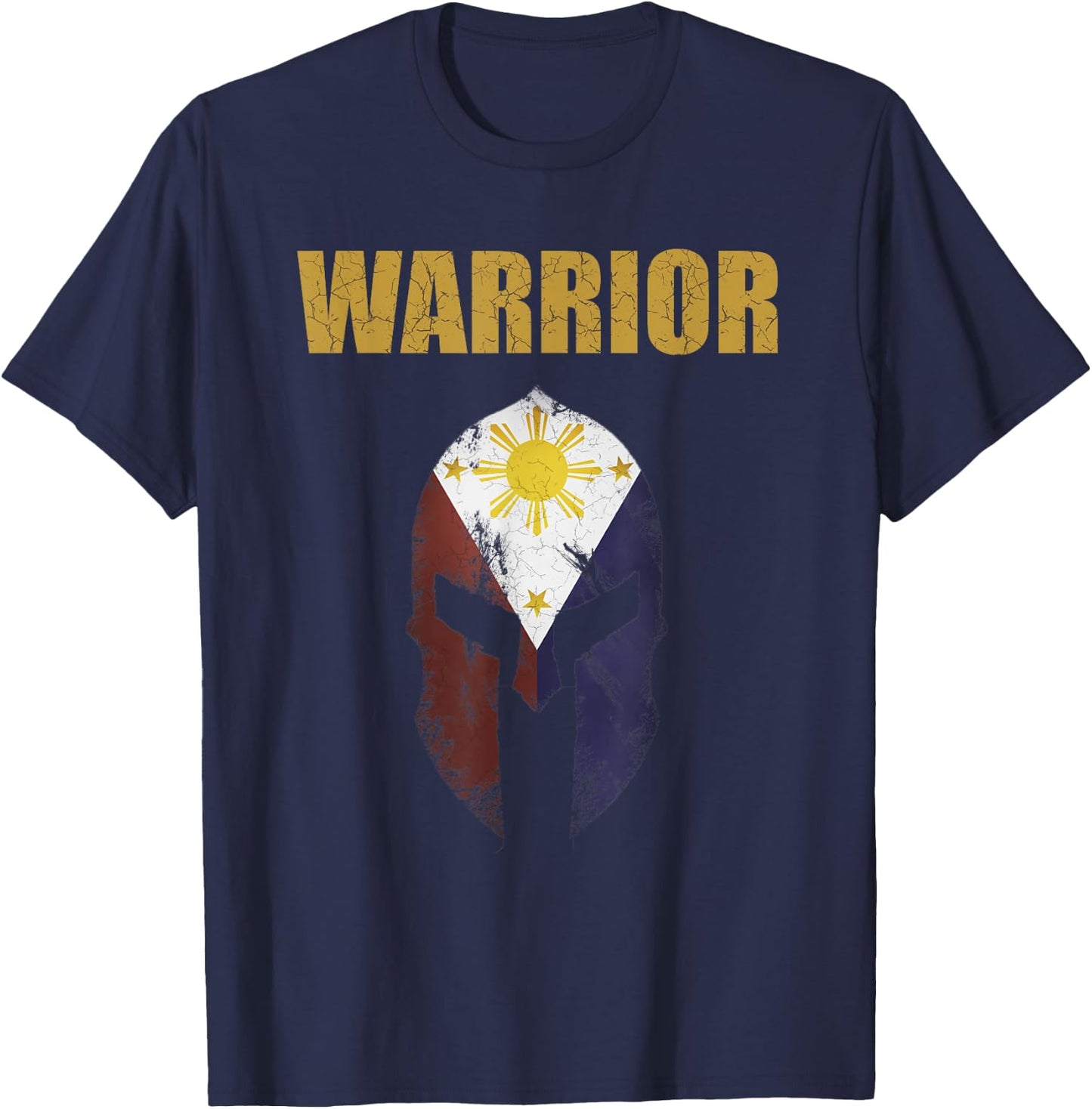 Vintage Motivational Workout Shirt-Filipino Spartan Warrior T-Shirt - T-Shirt | Navy