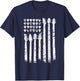 Patriotic American Flag Guitar Guitarist Gift Musician T-Shirt - T-Shirt | Navy