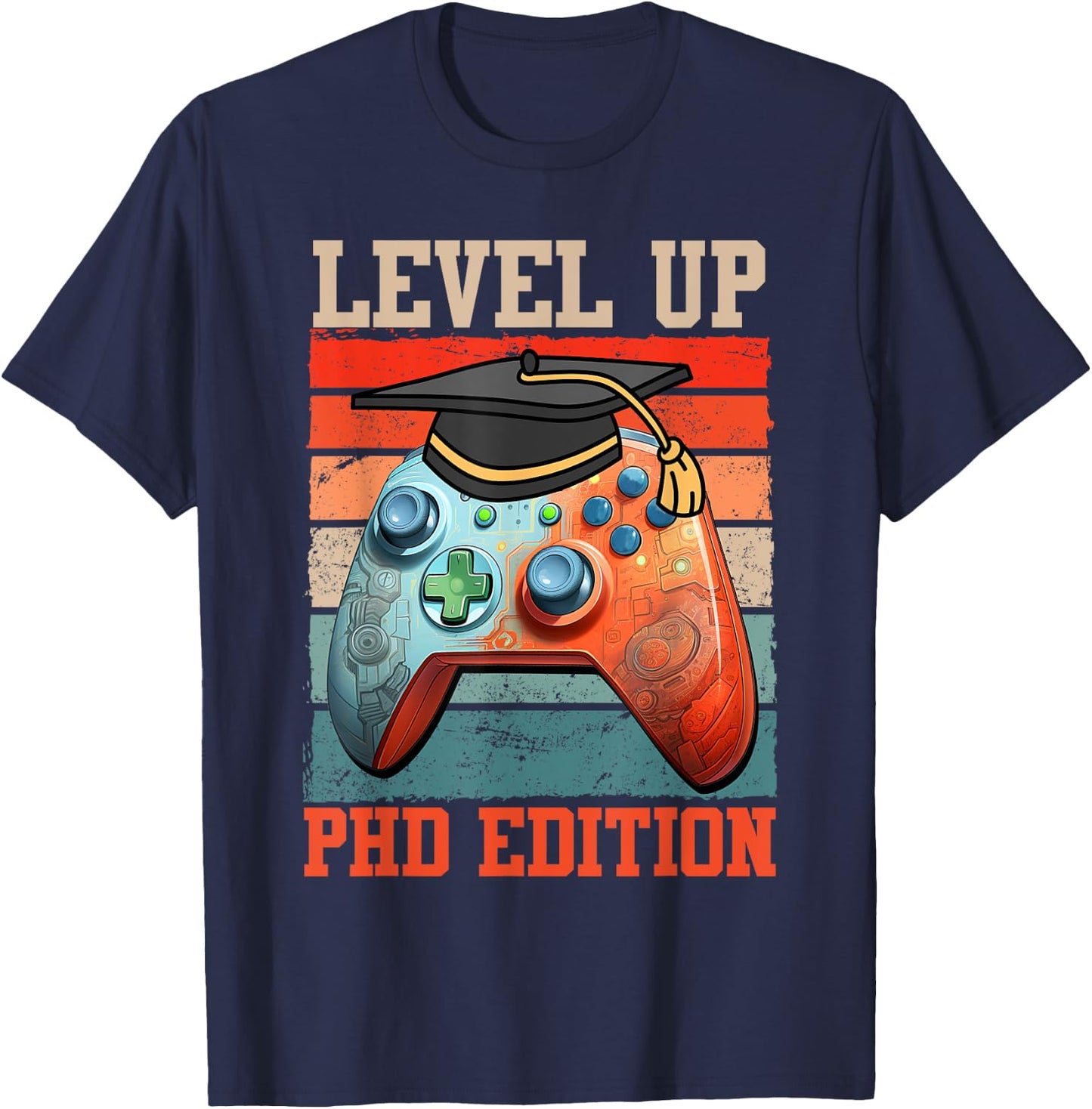 Doctoral Thesis Passed Leveled Up Ph.D Edition Gamer T-Shirt - T-Shirt | Navy