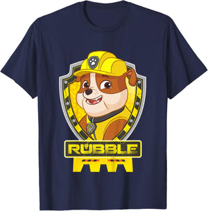 Paw Patrol Kids Rubble Adventurous Pup Bravery on Duty T-Shirt - T-Shirt | Navy