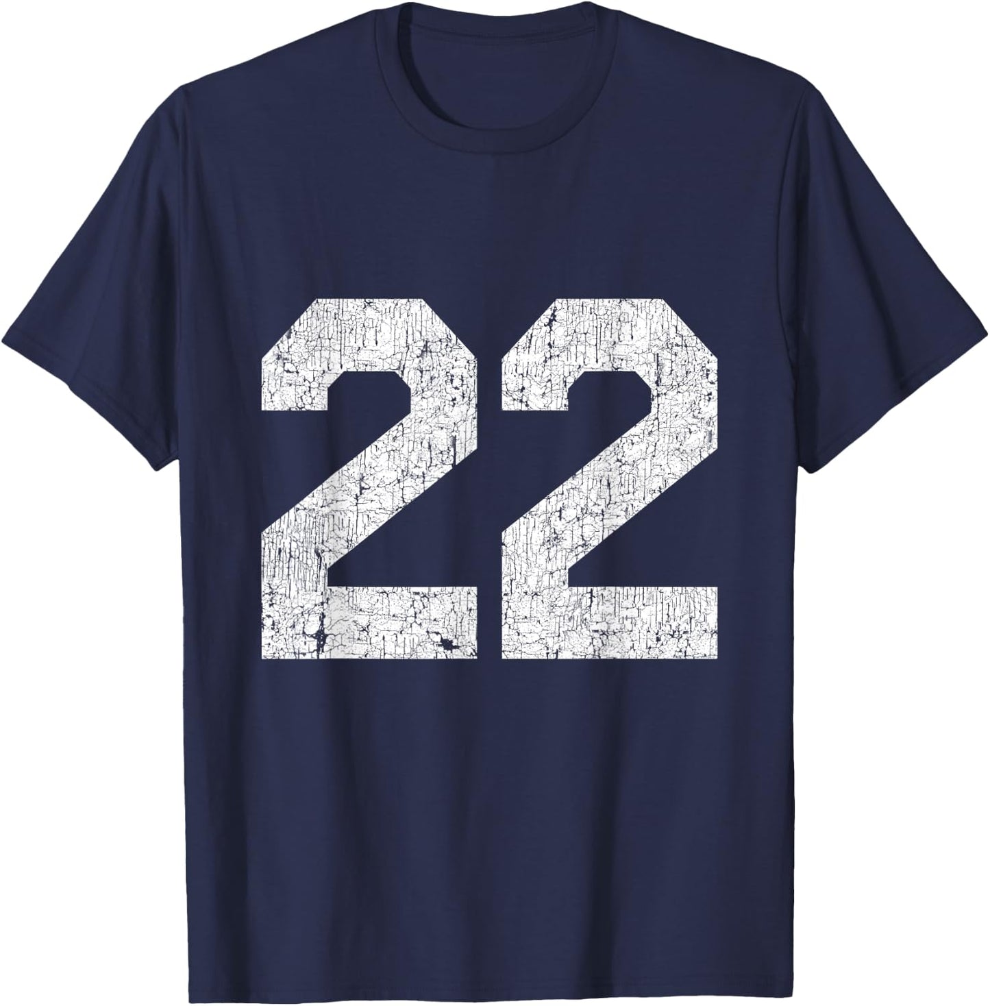 #22 Jersey Uniform Varsity Sports Number, 22nd Birthday T-Shirt - T-Shirt | Navy