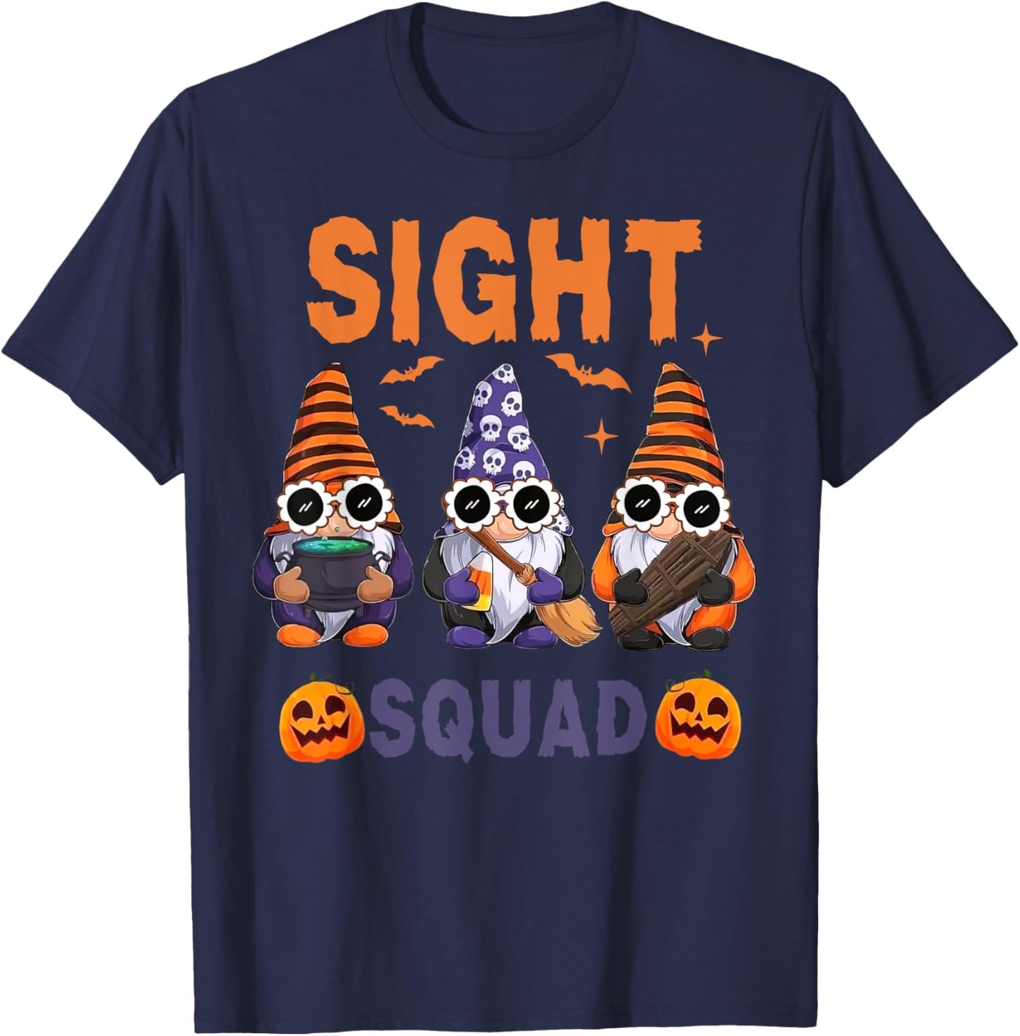 Sight Squad Gnomes Halloween Optometry Technician Eye Doctor T-Shirt - T-Shirt | Navy
