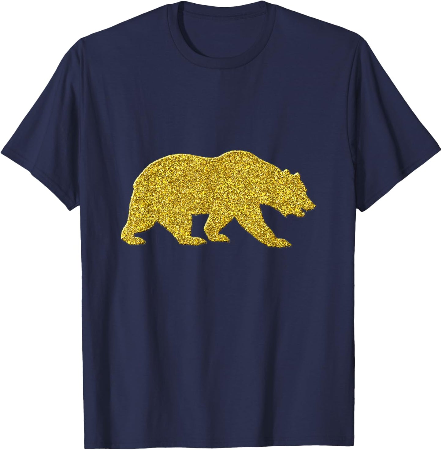 Bear Vintage Golden Retro Animal Symbol T-Shirt - T-Shirt | Navy