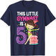 Gymnastics 5th Birthday This Little Gymnast Is 5 T-Shirt - T-Shirt | Navy