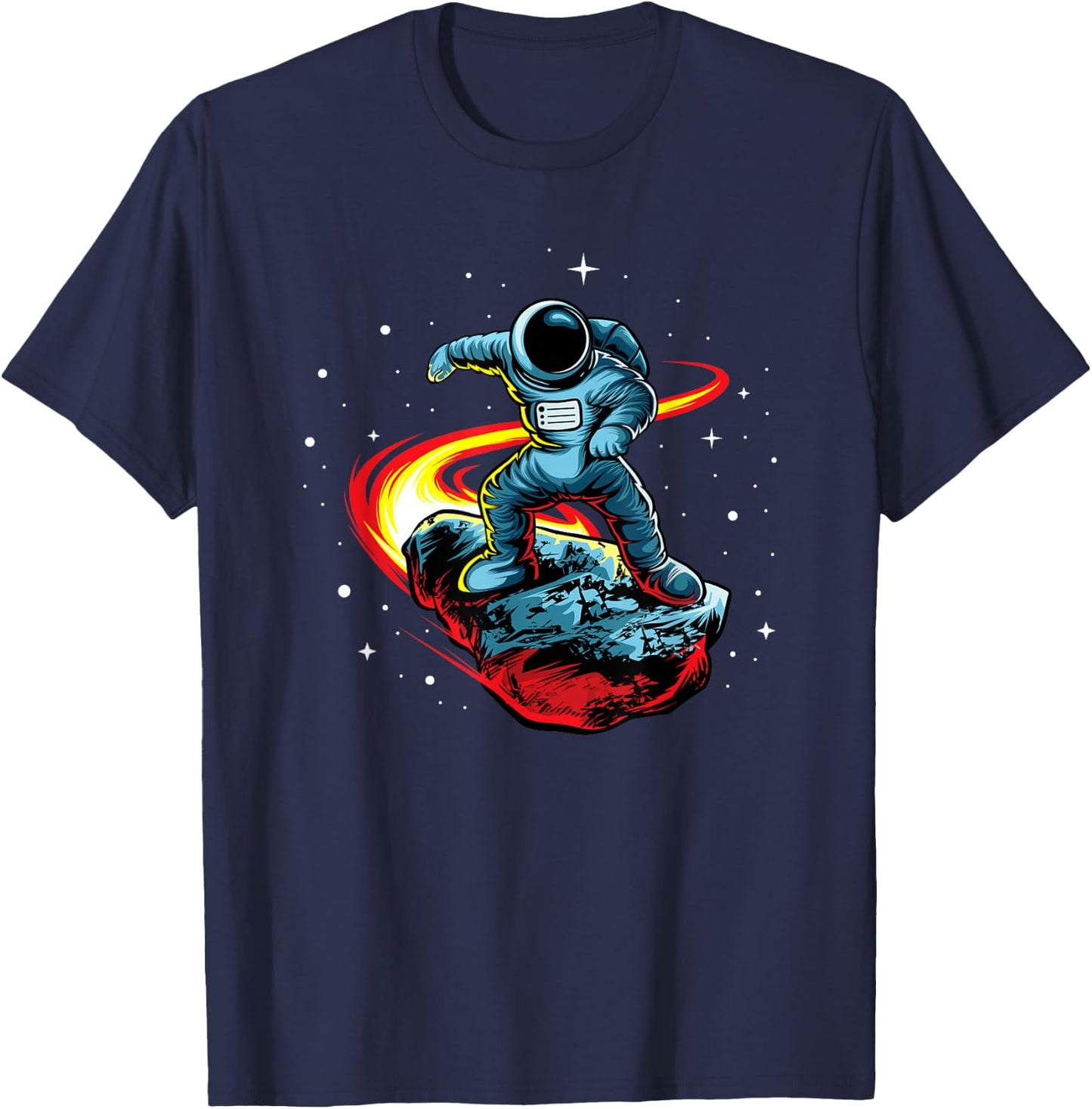 Astronaut Shirt Skating In Space Astronauts Comet Riding T-Shirt - T-Shirt | Navy