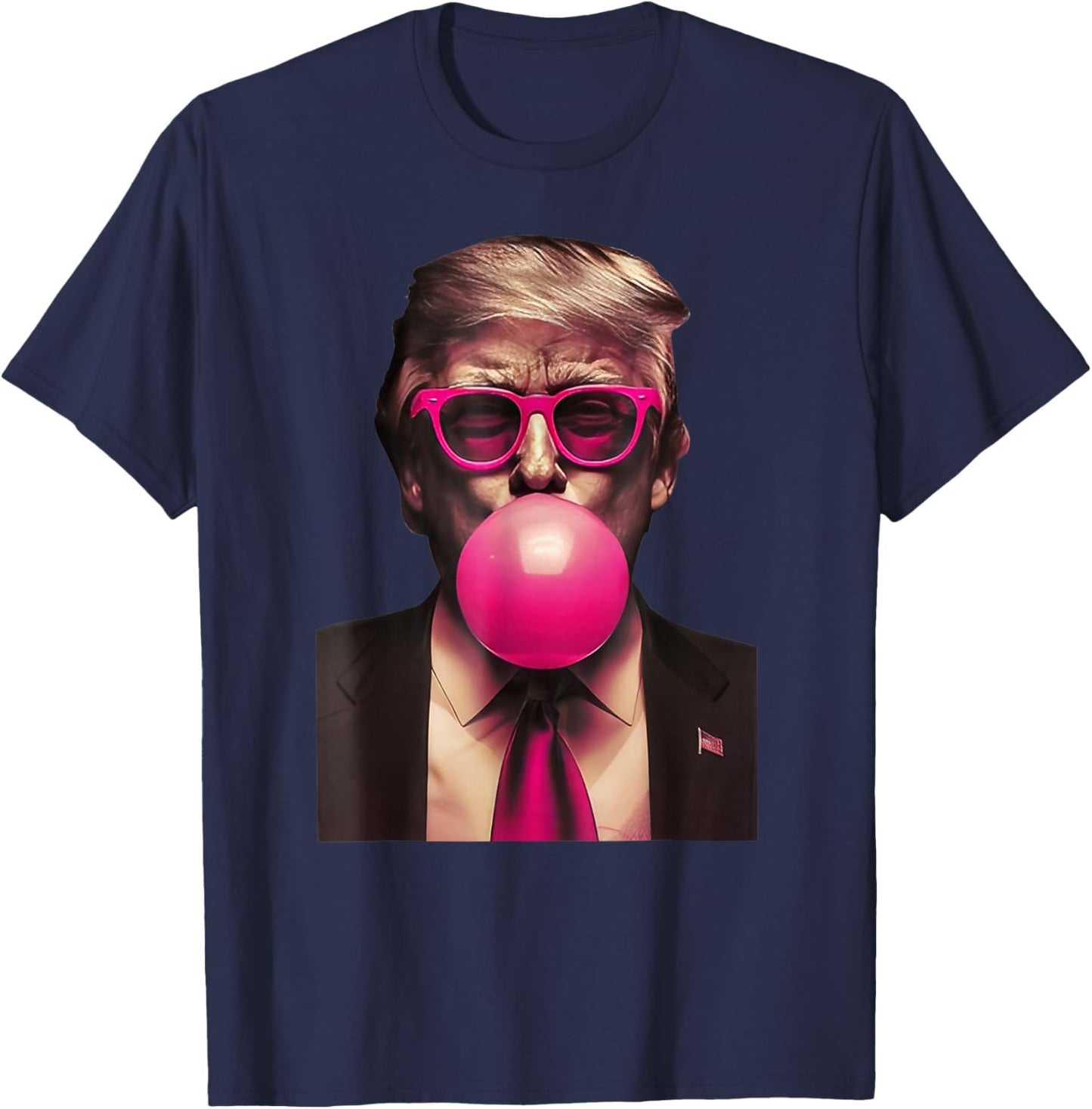 Trump Bubble Gum Funny T-Shirt - T-Shirt | Navy